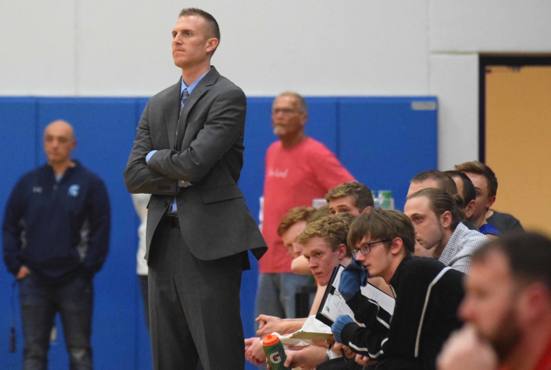 Randolph coach Tyler Fischer